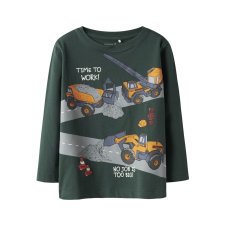 NAME IT MINI Ofek Tonka L/S Bluse - Bistro Green