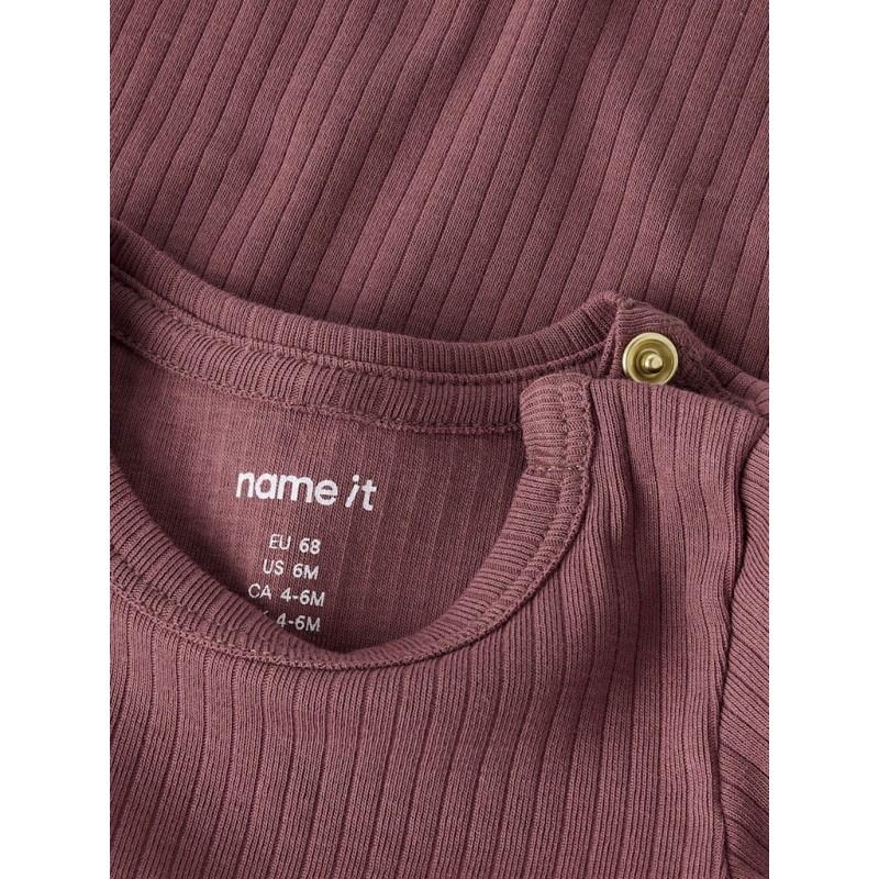 NAME IT BABY Ofulla L/S Bodystocking - Rose Brown