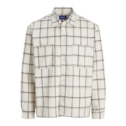 JACK & JONES JUNIOR Rinwood L/S Overshirt - Cloud Dancer