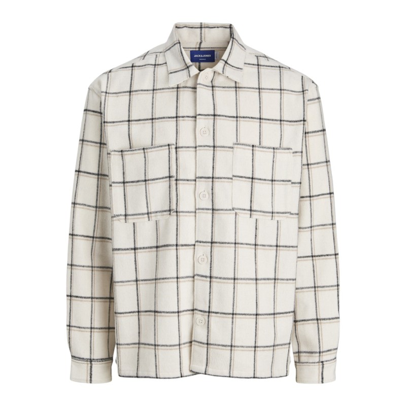 JACK & JONES JUNIOR Rinwood L/S Overshirt - Cloud Dancer