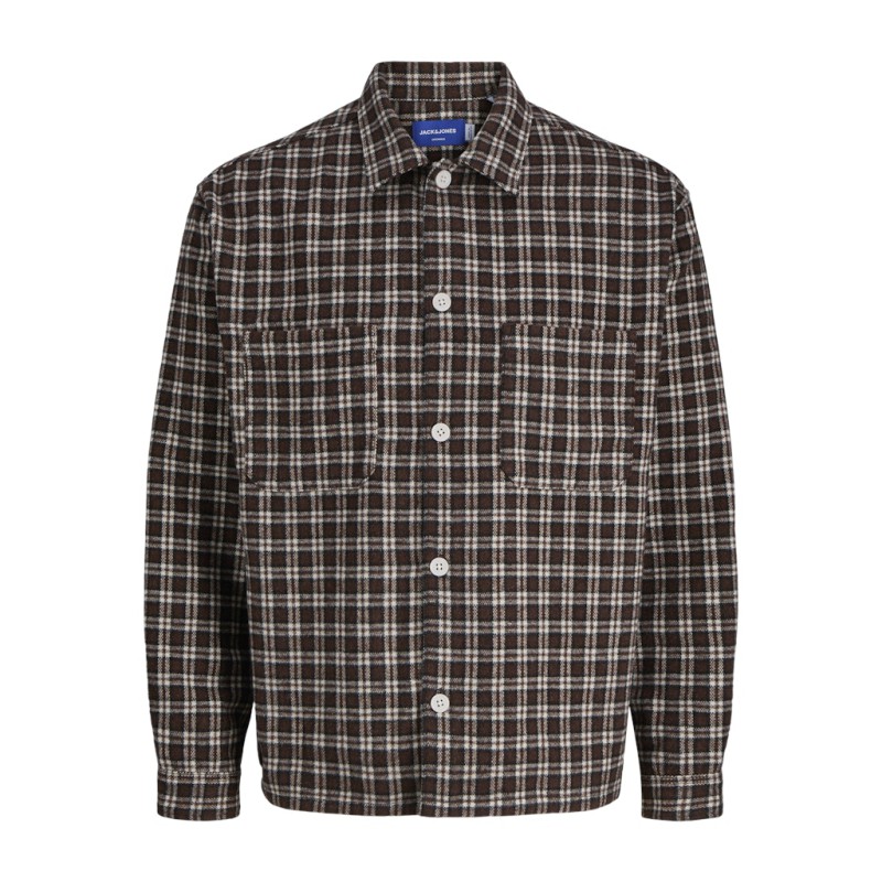 JACK & JONES JUNIOR Rinwood L/S Overshirt - Deep Mahogany