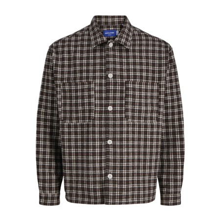 JACK & JONES JUNIOR Rinwood L/S Overshirt - Deep Mahogany