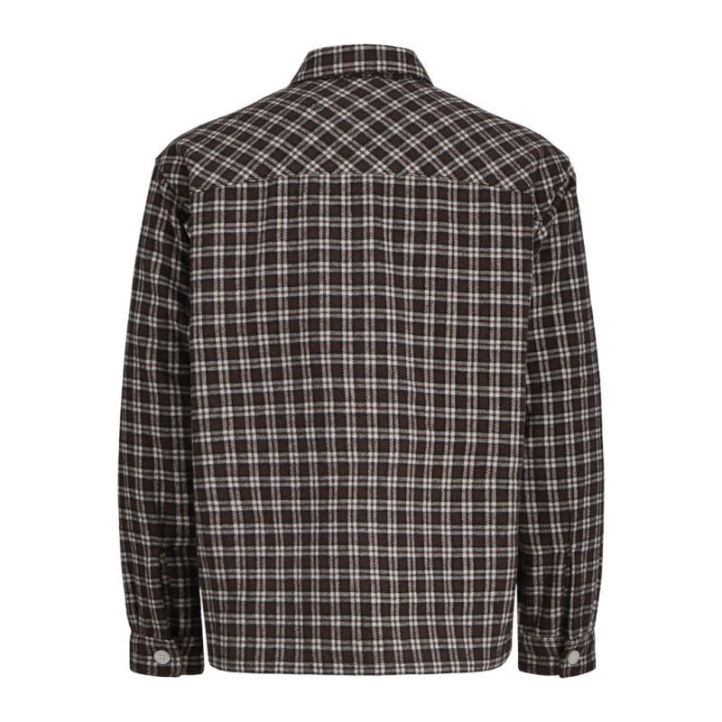 JACK & JONES JUNIOR Rinwood L/S Overshirt - Deep Mahogany