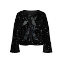 ONLY CARMAKOMA Anika L/S Paillet Top - Sort