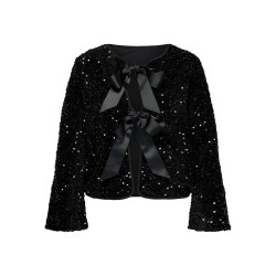 ONLY CARMAKOMA Anika L/S Paillet Top - Sort