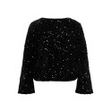 ONLY CARMAKOMA Anika L/S Paillet Top - Sort