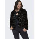 ONLY CARMAKOMA Anika L/S Paillet Top - Sort