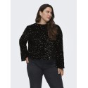 ONLY CARMAKOMA Anika L/S Paillet Top - Sort