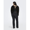 ONLY CARMAKOMA Anika L/S Paillet Top - Sort