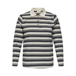 ONLY CARMAKOMA Globe L/S Polo - Cloud Dancer / Black