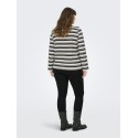 ONLY CARMAKOMA Globe L/S Polo - Cloud Dancer / Black