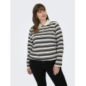 ONLY CARMAKOMA Globe L/S Polo - Cloud Dancer / Black