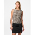 PIECES Kam Top - Morel / Silver Sequins