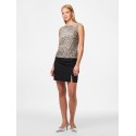 PIECES Kam Top - Morel / Silver Sequins