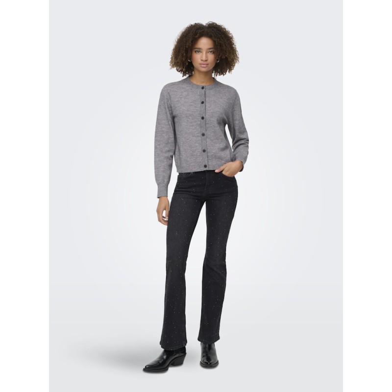 ONLY Camille Basic L/S Cardigan - Medium Grey Melange