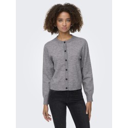 ONLY Camille Basic L/S Cardigan - Medium Grey Melange