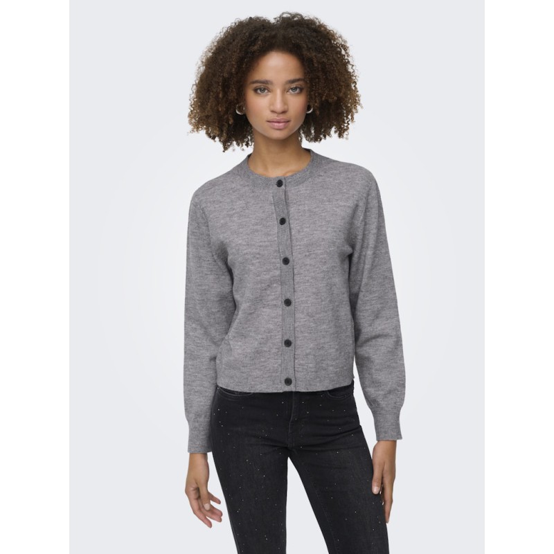 ONLY Camille Basic L/S Cardigan - Medium Grey Melange