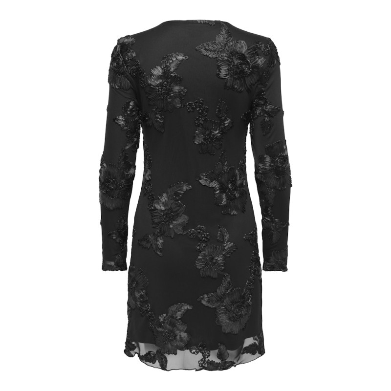 JDY Casablanca L/S Mesh Kjole - Sort