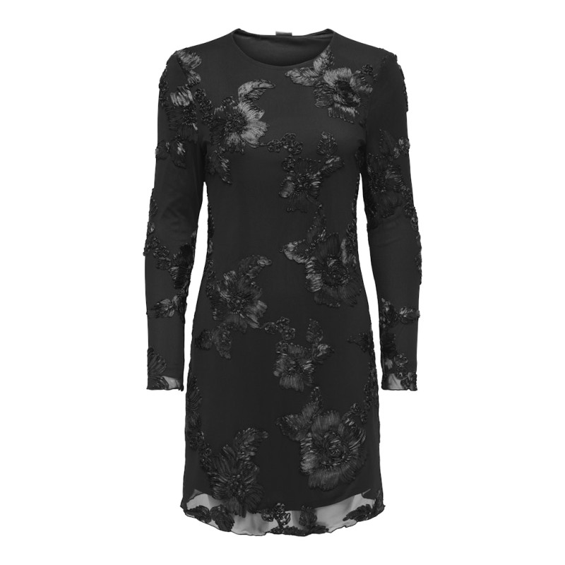 JDY Casablanca L/S Mesh Kjole - Sort