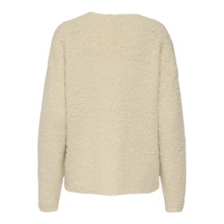 JDY Bitten L/S Vendbar Strik Trøje - Sandshell