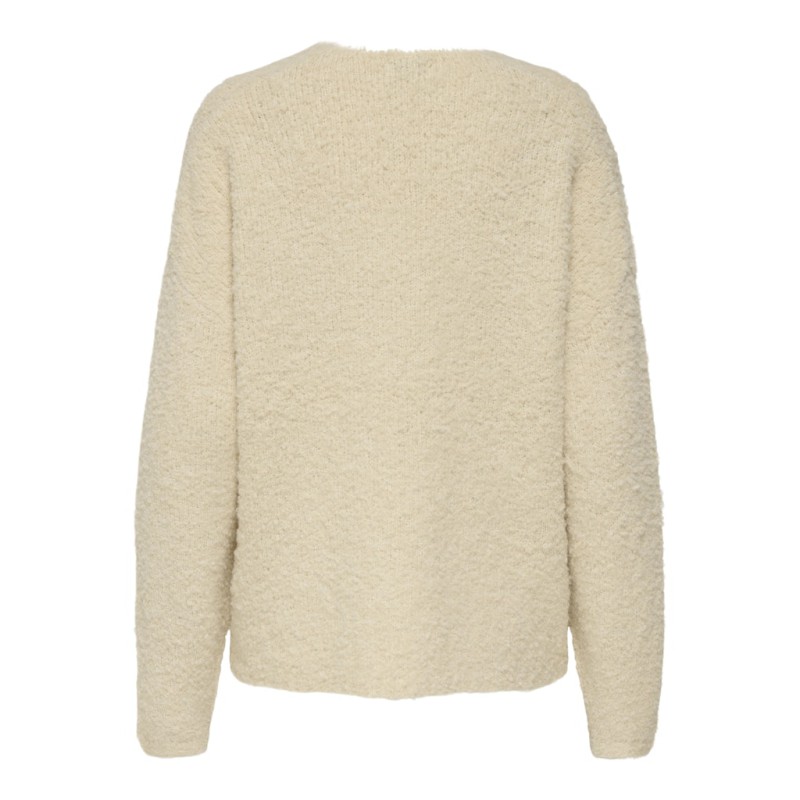 JDY Bitten L/S Vendbar Strik Trøje - Sandshell