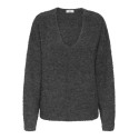 JDY Bitten L/S Vendbar Strik Trøje - Dark Grey Melange