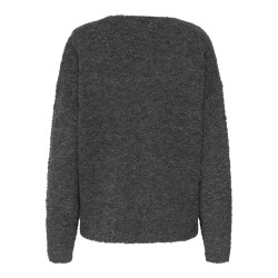 JDY Bitten L/S Vendbar Strik Trøje - Dark Grey Melange