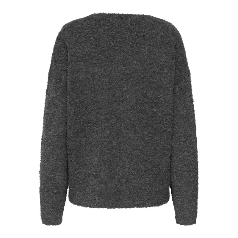 JDY Bitten L/S Vendbar Strik Trøje - Dark Grey Melange
