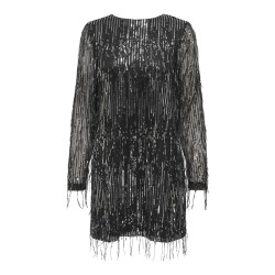 ONLY Spacy L/S Paillet Kjole - Sort