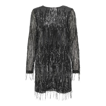 ONLY Spacy L/S Paillet Kjole - Sort