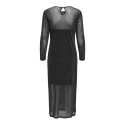 ONLY Mella L/S Lang Glitter Kjole - Sort