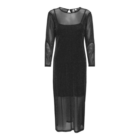 ONLY Mella L/S Lang Glitter Kjole - Sort