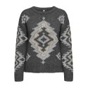 ONLY Azu L/S Strik Sweater - Dark Grey Melange