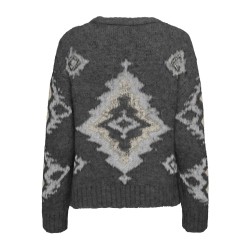 ONLY Azu L/S Strik Sweater - Dark Grey Melange