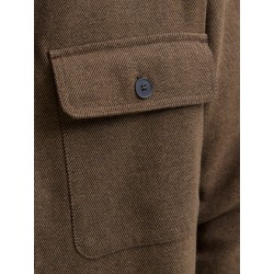 JACK & JONES PLUS Rayle Melange L/S Overshirt - Malt Ball