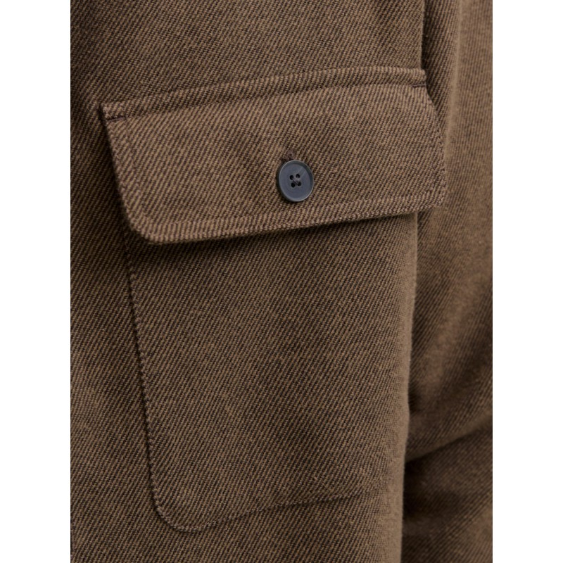 JACK & JONES PLUS Rayle Melange L/S Overshirt - Malt Ball