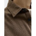 JACK & JONES PLUS Rayle Melange L/S Overshirt - Malt Ball