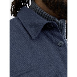 JACK & JONES PLUS Rayle Melange L/S Overshirt - Dark Navy