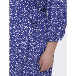 ONLY CARMAKOMA Livia 3/4 Slå-Om Midi Kjole - Dazzling Blue
