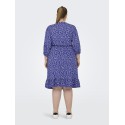ONLY CARMAKOMA Livia 3/4 Slå-Om Midi Kjole - Dazzling Blue