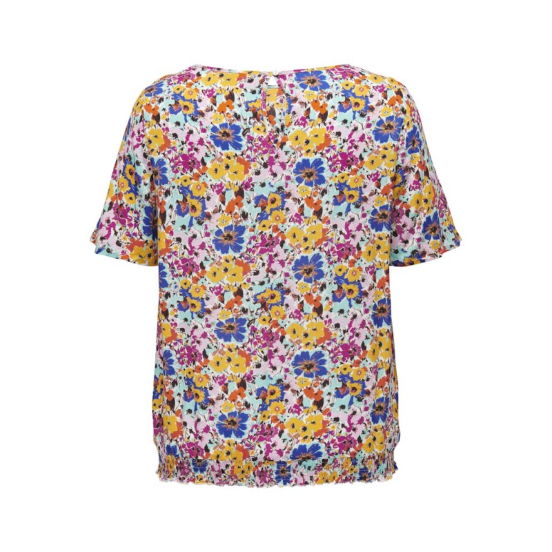 ONLY CARMAKOMA Mazing Smock Top - Aruba Blue