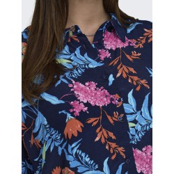 ONLY CARMAKOMA Kyra 3/4 Loose Skjorte - Naval Academy