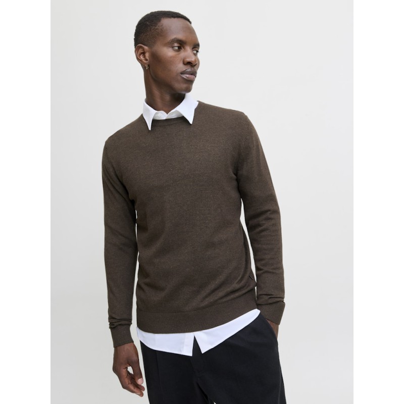 JACK & JONES Emil Crew Neck Pullover - Mulch / Twist