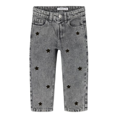 NAME IT MINI Bella Mom Jeans - Medium Grey Denim / Stars