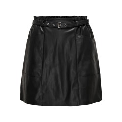 ONLY Heidi Imiteret Læder Nederdel - Sort