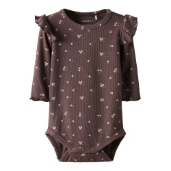 NAME IT BABY Soho L/S Bodystocking - Peppercorn