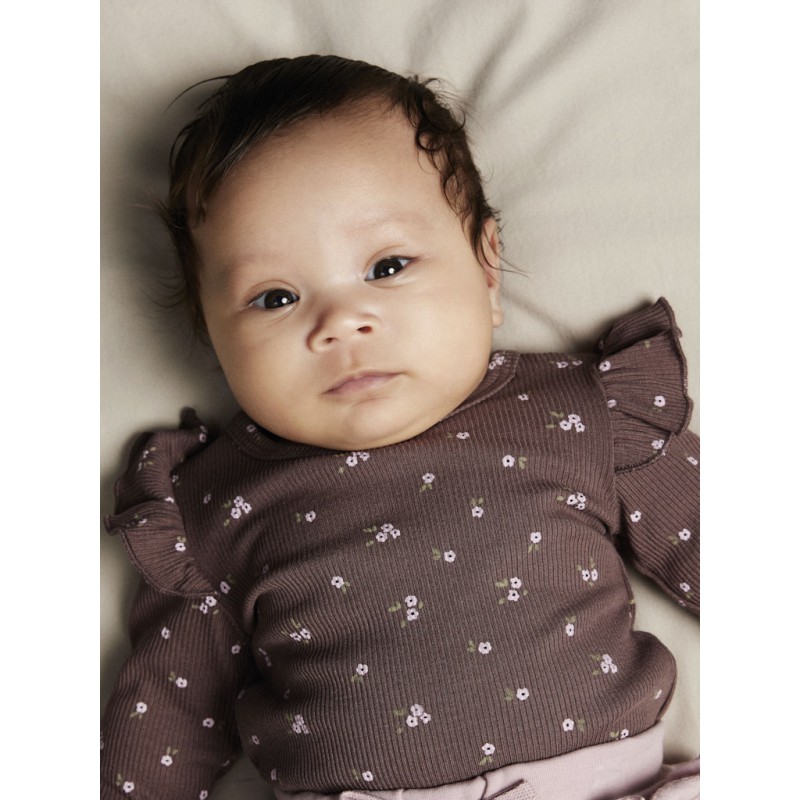 NAME IT BABY Soho L/S Bodystocking - Peppercorn