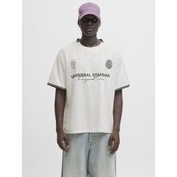 JACK & JONES Cover Retro Football T-shirt - Cloud Dancer