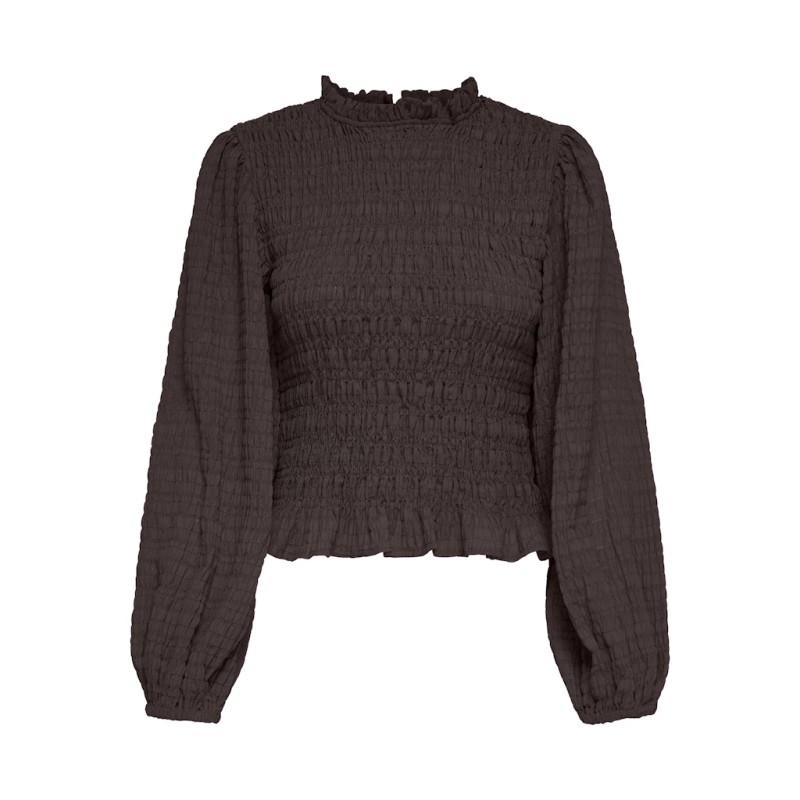 JDY Amy L/S Smock Bluse - Black Coffee