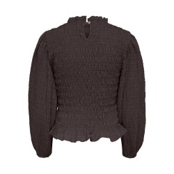 JDY Amy L/S Smock Bluse - Black Coffee